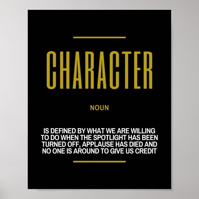 Poster Devis de définition de caractère (Devant)