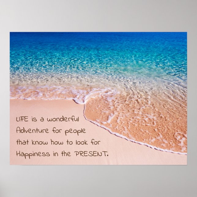 Poster Devis de durée de vie personnalisée | Plage paisib (Devant)