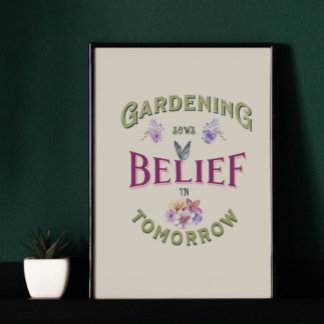 Poster Devis de jardin Inspiration vintage