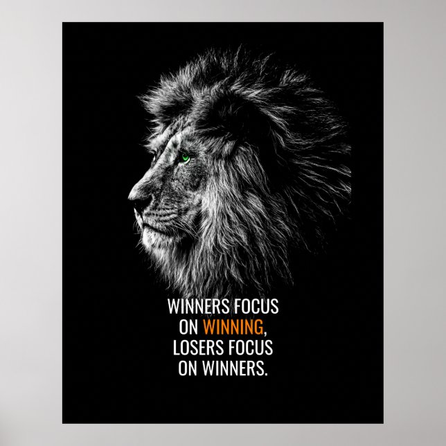 Poster Devis de motivation du lion (Devant)