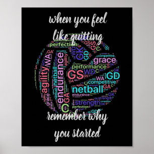Poster Devis de netball motivationnel