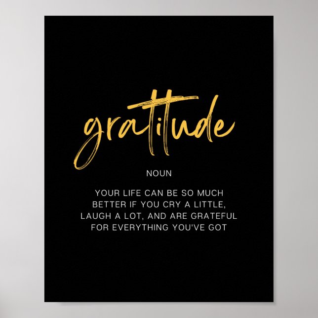Poster Devis inspirant Gratitude (Devant)