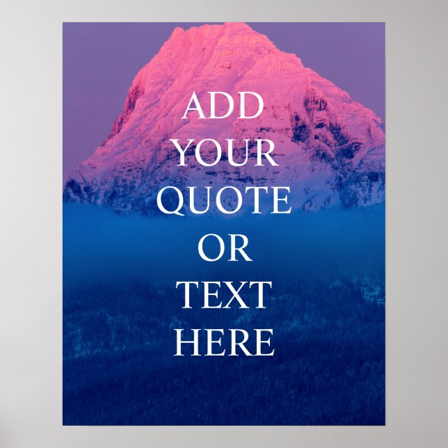 Poster Devis Inspiration Ombre Mountain (Devant)