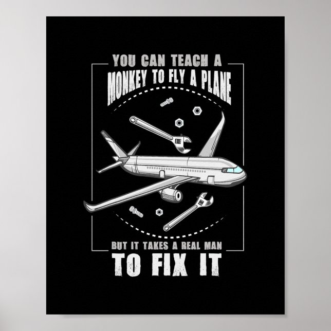 Poster Devis Mécanique D'Avion Pour Les Amateurs D'Aérone (Devant)