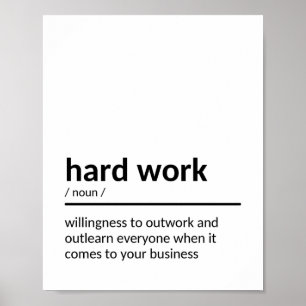 Poster Devis motivationnel du travail difficile