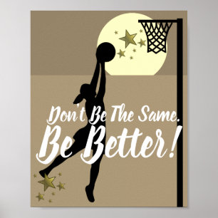 Poster Devis Netball Motivationnel De Tireur D'Objectif