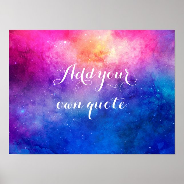Poster Devis personnalisé de l'espace aquarelle (Devant)