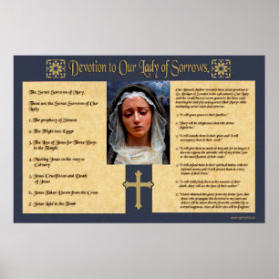 Poster Dévotion à Notre Dame des Douleurs.