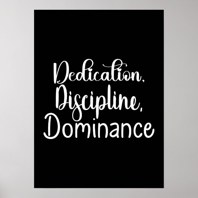 Poster Dévouement, Discipline - Hustle, Gymnase, Succès (Devant)