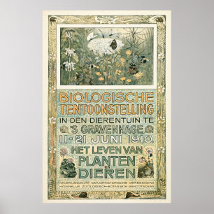 Poster d'exposition biologique, néerlandais, Van H