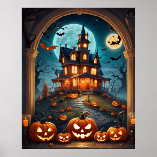 Poster d'Halloween 2024, citrouille, effrayant, ha
