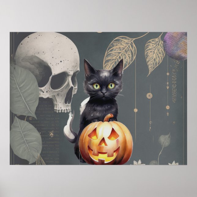 Poster d'Halloween Chat éffrayant (Devant)
