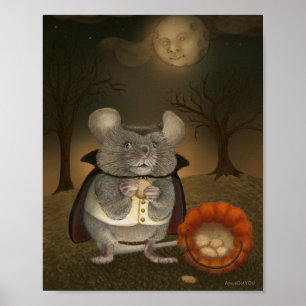 Poster d'Halloween de la souris Vampire