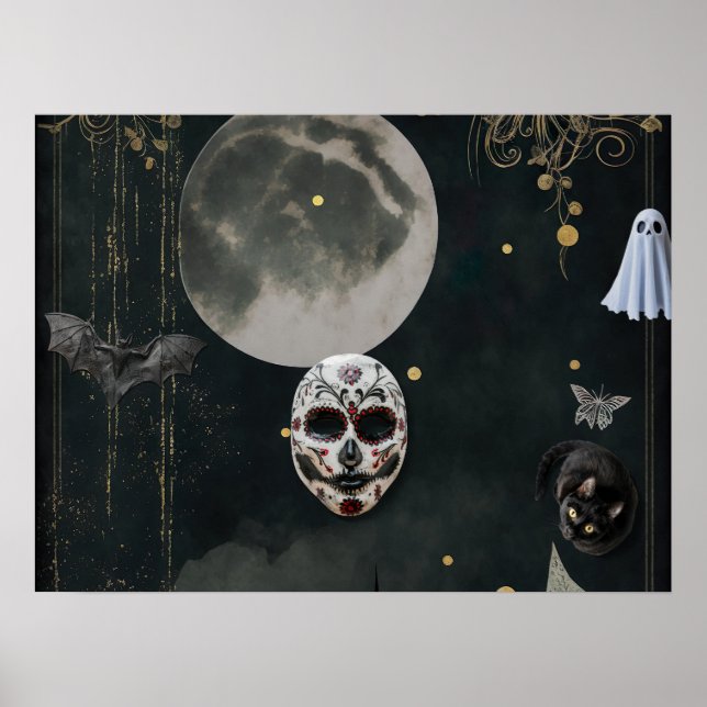 Poster d'Halloween effrayant - Éffrayant et foncé (Devant)