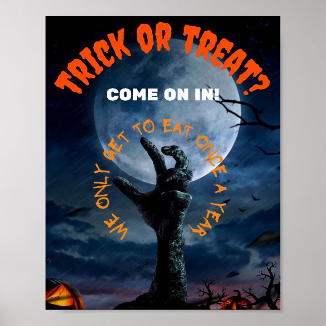 Poster d'Halloween éffrayant, Poster Zombie (Devant)