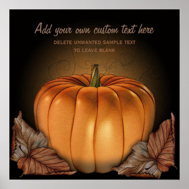 Poster d'Halloween personnalisé Citrouille géant (Devant)