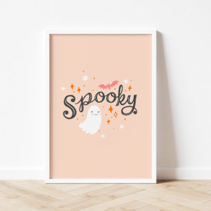 Poster d'Halloween rose éffrayant