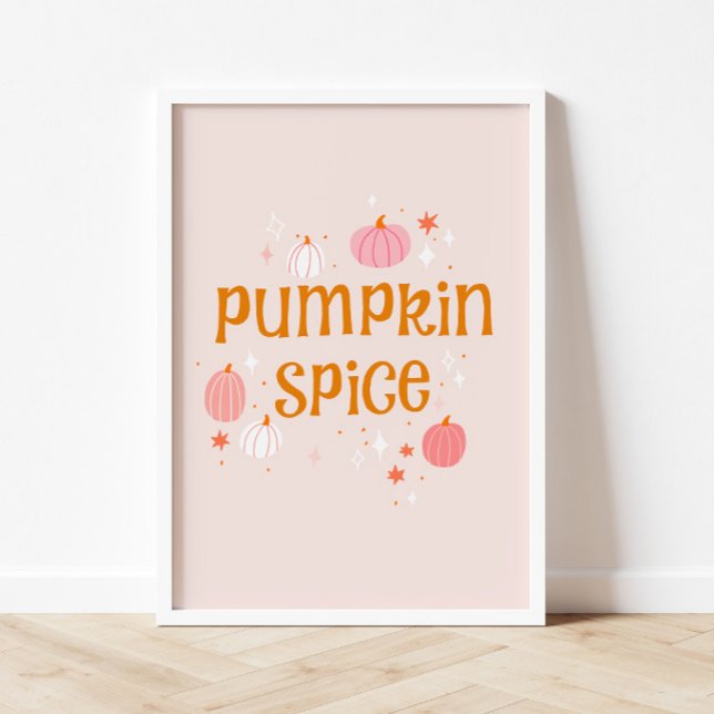 Poster d'Halloween rose épice citrouille (Créateur téléchargé)