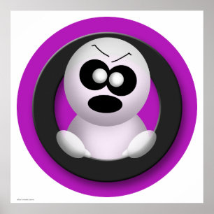 Poster d'Halloween violet mou en colère