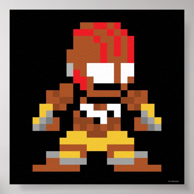Poster Dhalsim 8 bits (Devant)