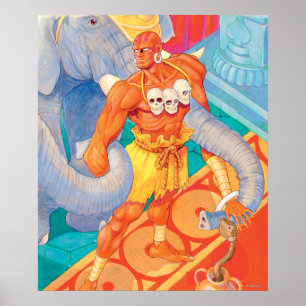 Poster Dhalsim avec des animaux