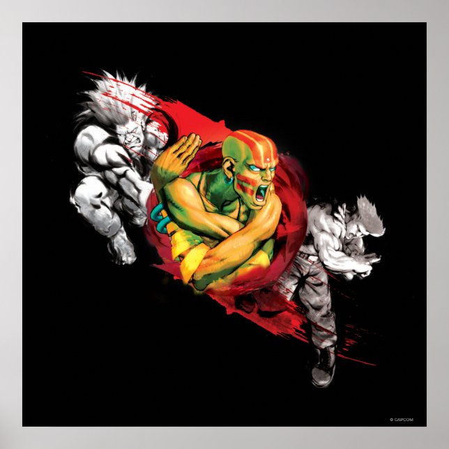 Poster Dhalsim, Blanka & Guile (Devant)