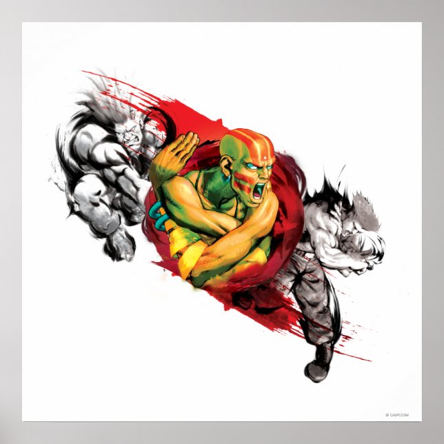 Poster Dhalsim, Blanka & Guile (Devant)
