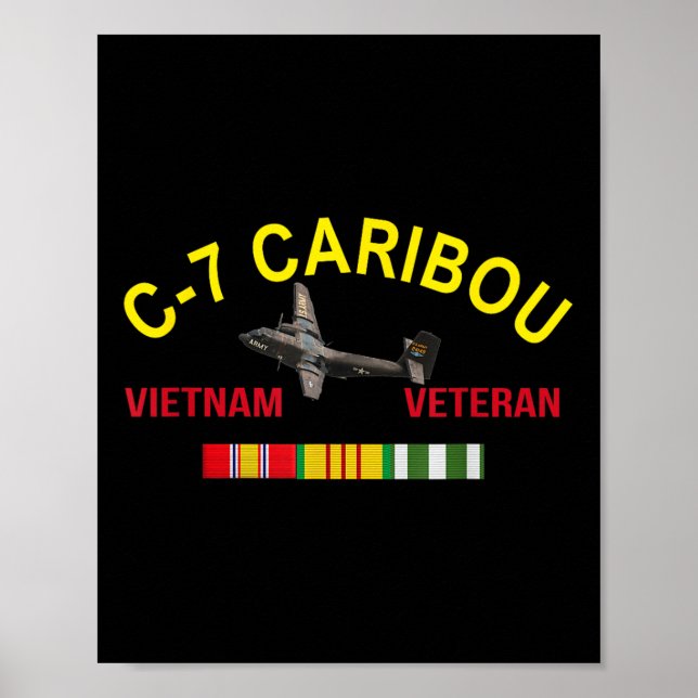 Poster Dhc-4 Caribou Avion Vietnam Vétérinaire C 7 Caribo (Devant)