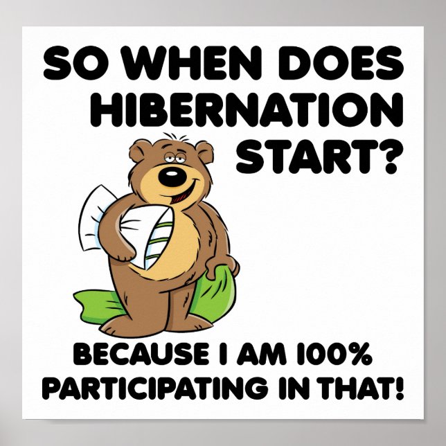 Poster d'hibernation drôle (Devant)