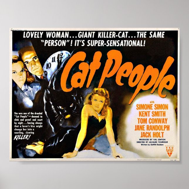 Poster d'horreur Vintage Cat People (Devant)