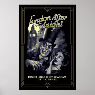 Poster d'horreur Vintage de Londres après minuit