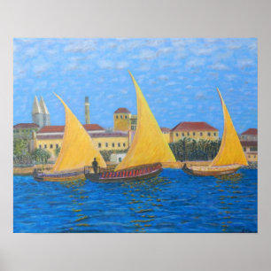 Poster Dhow africain à Zanzibar