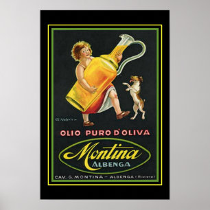 Poster d'huile d'olive de Montina Ad Vintage 13 x