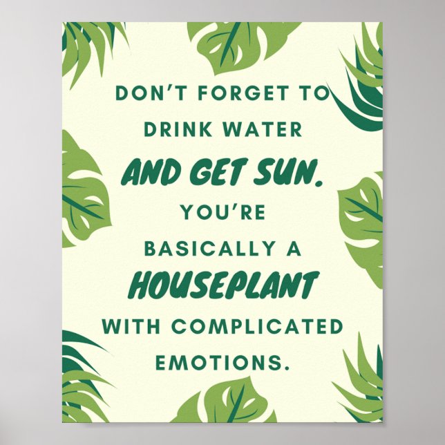 Poster d'Humour A4 Houseplant pour les amoureux Pl (Devant)