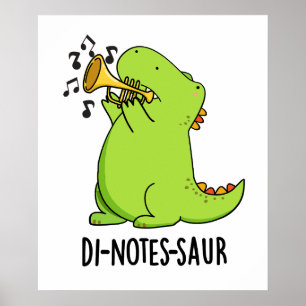 Poster Di-notes-saur Blague drôle de dinosaure