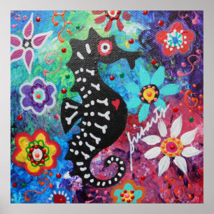 Poster Dia de los Muertos Seahorse