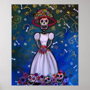 Poster Dia de los muertos Senorita