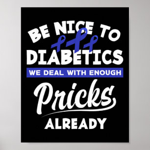 Poster Diabète amusant Type 1 Diabète T1d Diabète Décerné