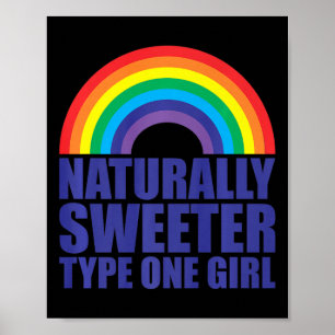 Poster Diabète Naturellement plus doux Type Une fille Arc
