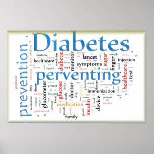 Poster Diabète prévenant le bleu