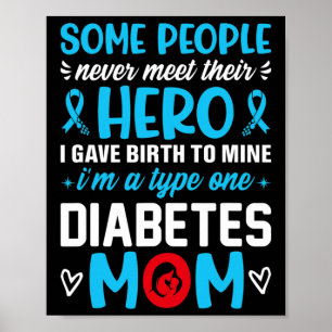 Poster Diabète Type 1 Survivant Maman - Femmes T1 Diabète