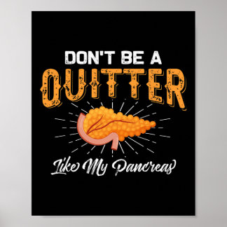 Poster Diabétique amusant Type 1 Soutien à la sensibilisa