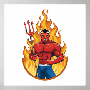 Poster Diable avec trident