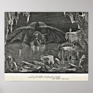 Poster Diable de l'enfer de Dante dans l'illustration