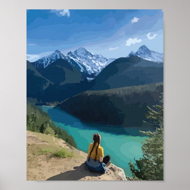 Poster Diablo Lake North Cascades Washington (Devant)