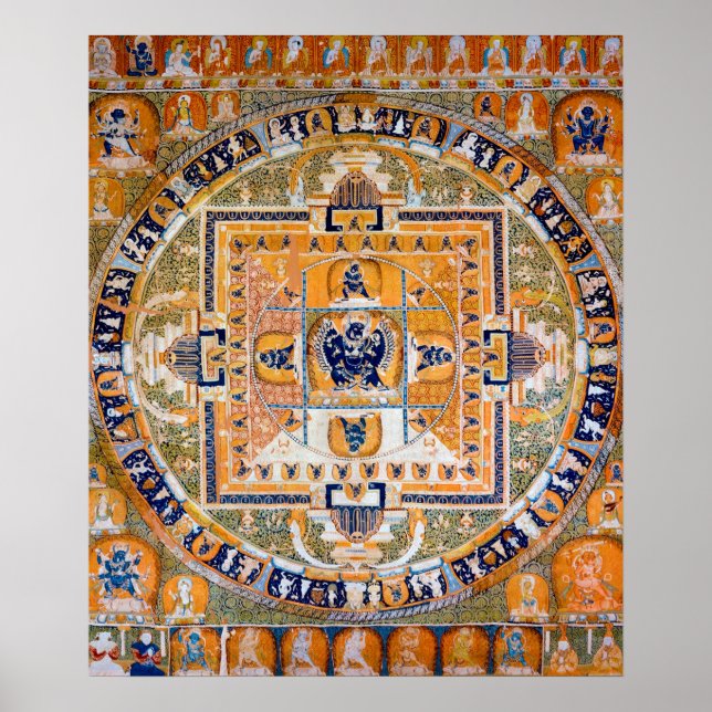 Poster Diagramme cosmique Mandala pour la méditation (Devant)