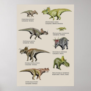 Poster Diagramme d'arrière - plan de dinosaures