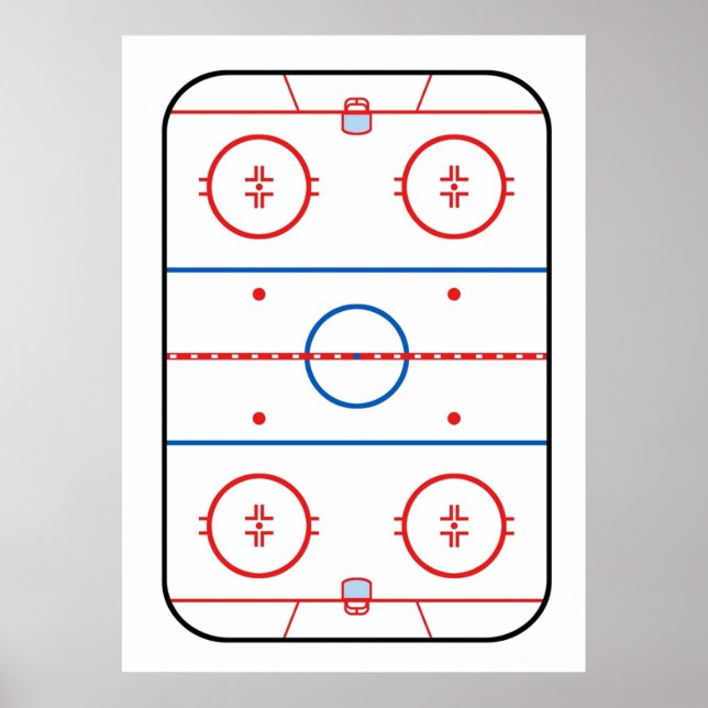 Poster Diagramme de la patinoire Hockey Jeu Compagnon (Devant)