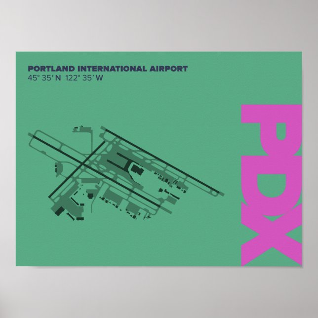 Poster Diagramme de l'aéroport de Portland (PDX) (Devant)