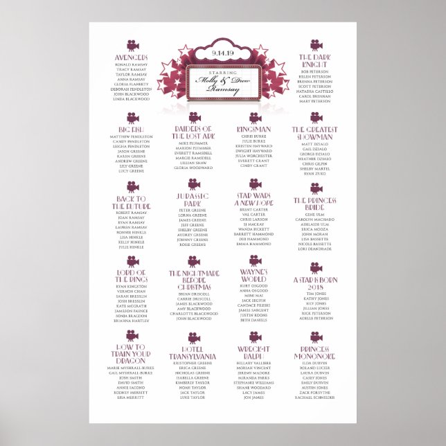 Poster Diagramme de Mariage de thème de film (Devant)